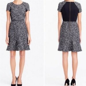 J. Crew Tweed Black Ponte Dress
